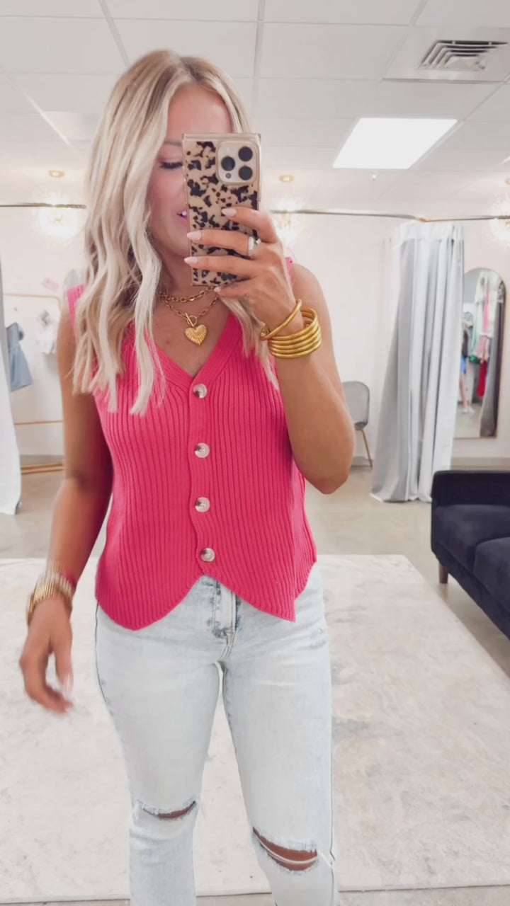 Vera Shoreline Vest- Fuchsia
