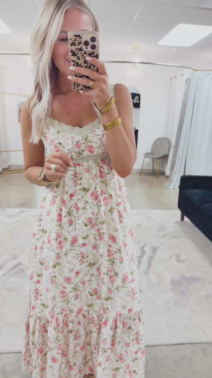 Giselle Lace Trim Midi Dress