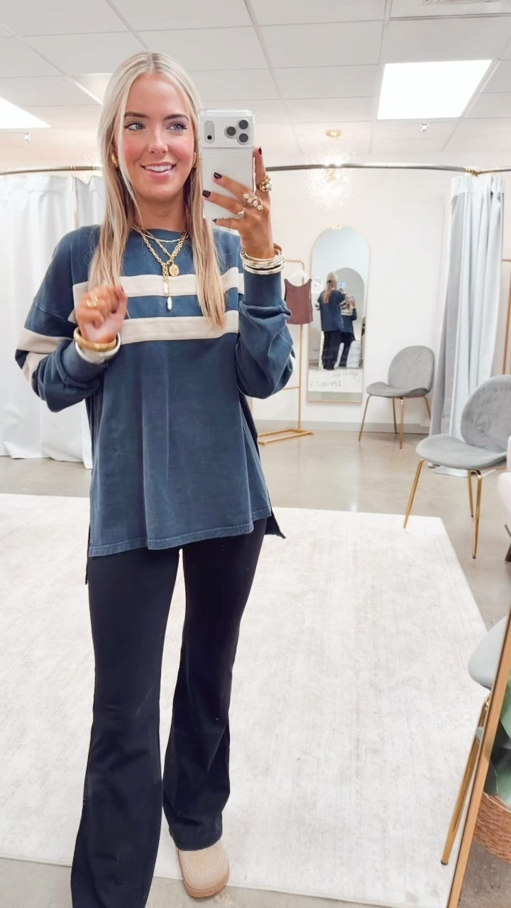 The Stripe Society Pullover-Navy