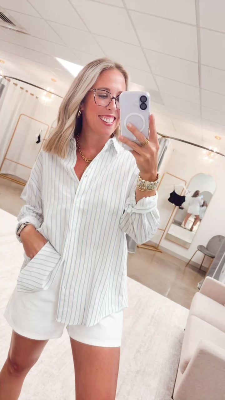 Harborline Stripe Shirt-Blue