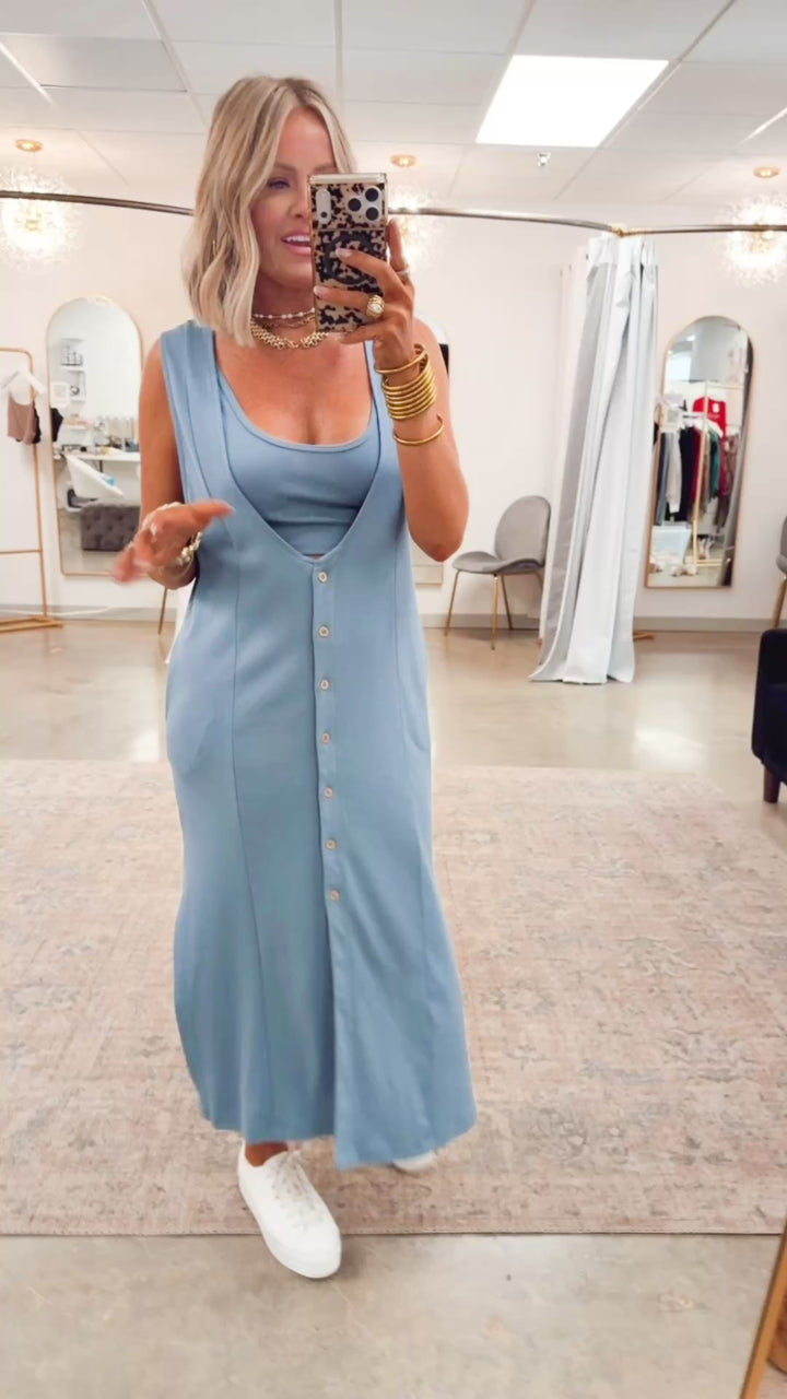 Bailey Bralette & Midi Dress- Blue