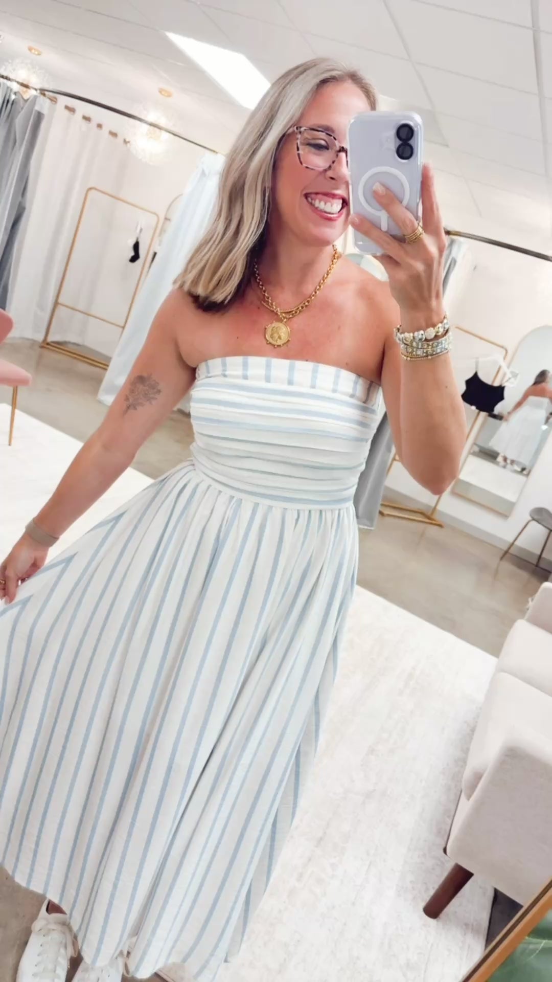The Breezy Port Midi Dress-Blue
