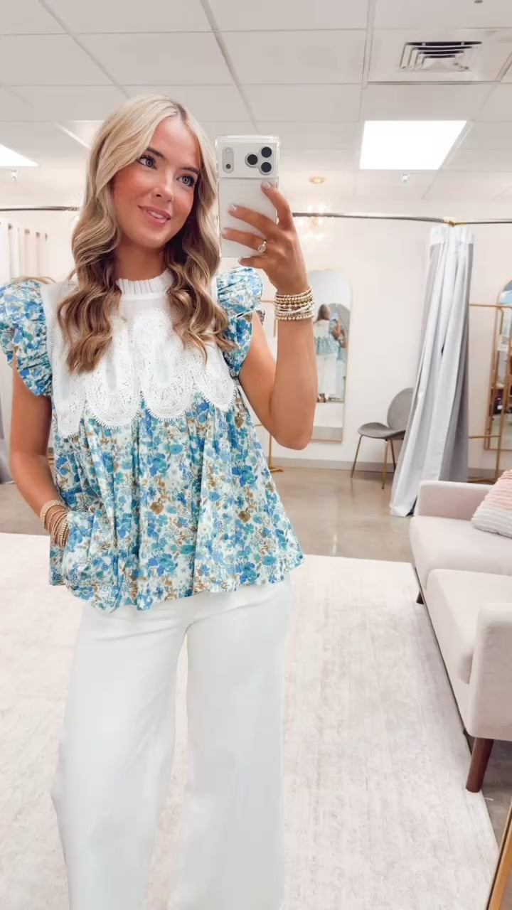 The Willowmere Ruffle Sleeve Top