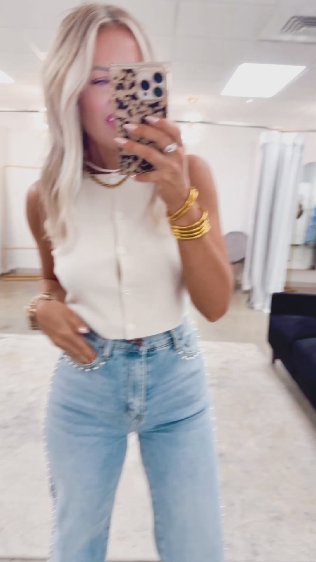 Mia Sleeveless Top-Cream