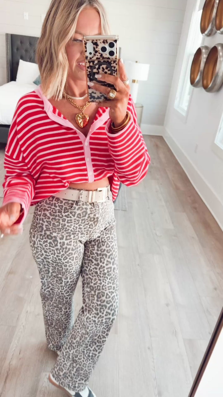 The Blush Hour Cardigan Top-Pink/Red