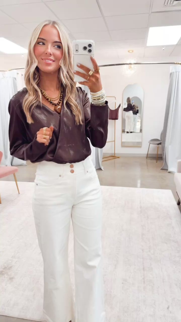 The Quinn Wrap Bodysuit-Brown