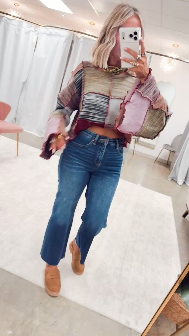 The Fletcher Cropped Wide Leg Jean-Dark