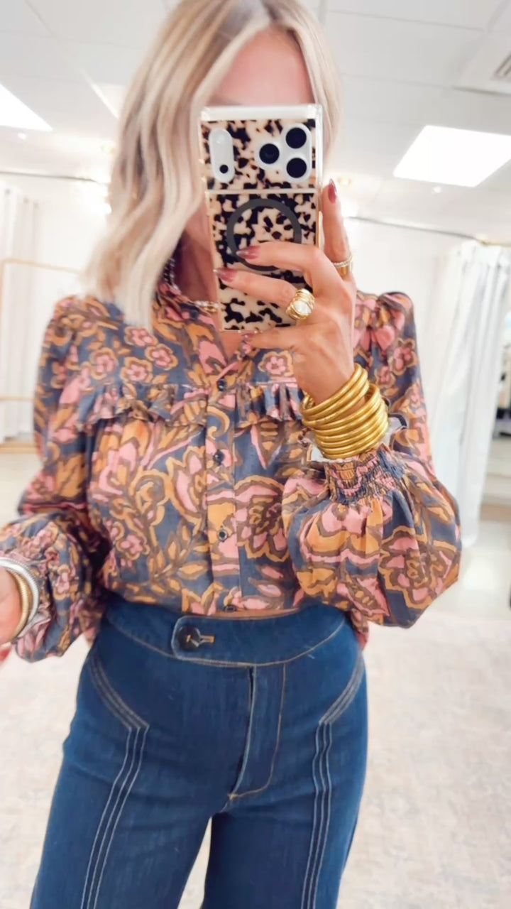 Jules Floral Ruffle Blouse