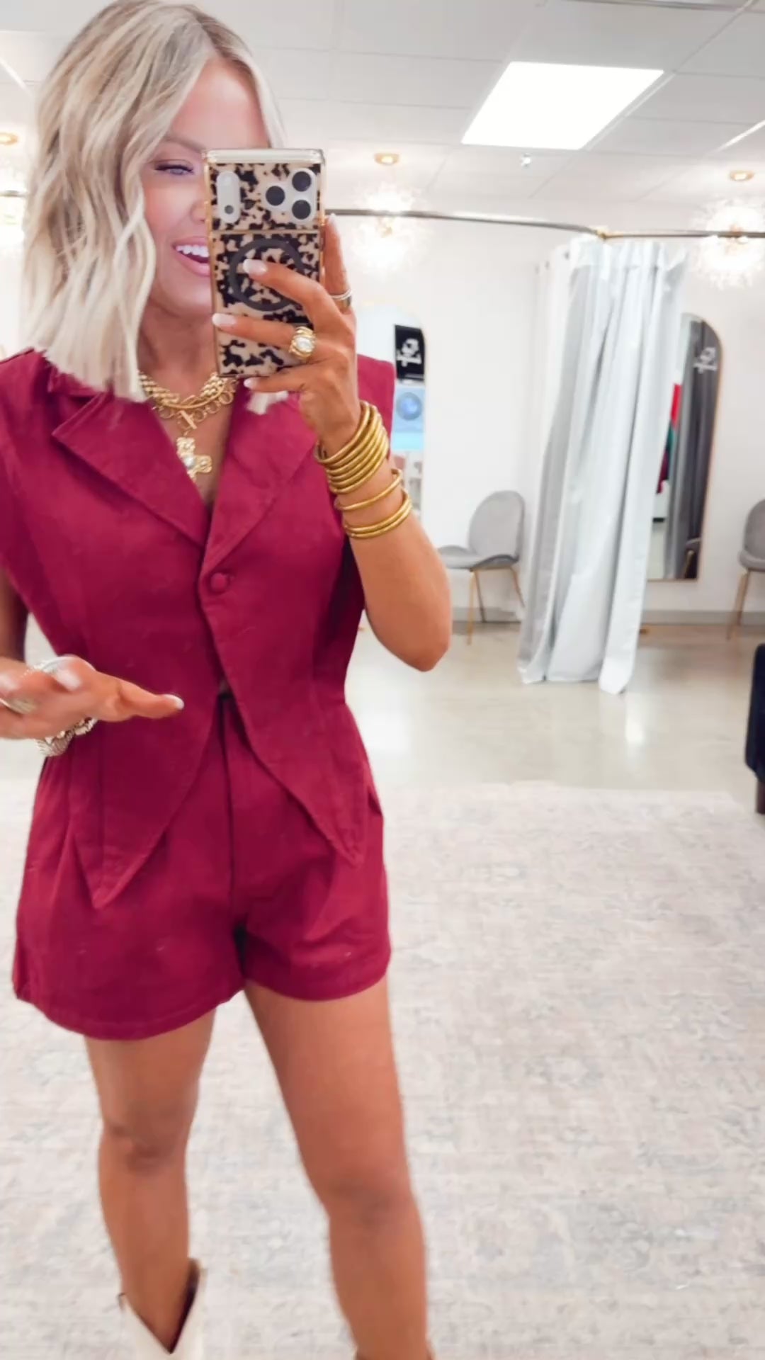 Jagger Denim Romper-Maroon