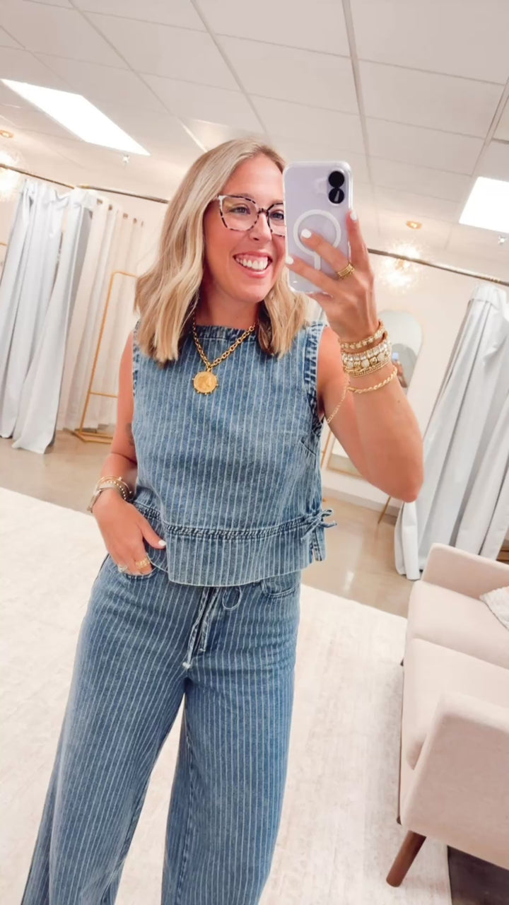 The Bayside Stripe Denim Set