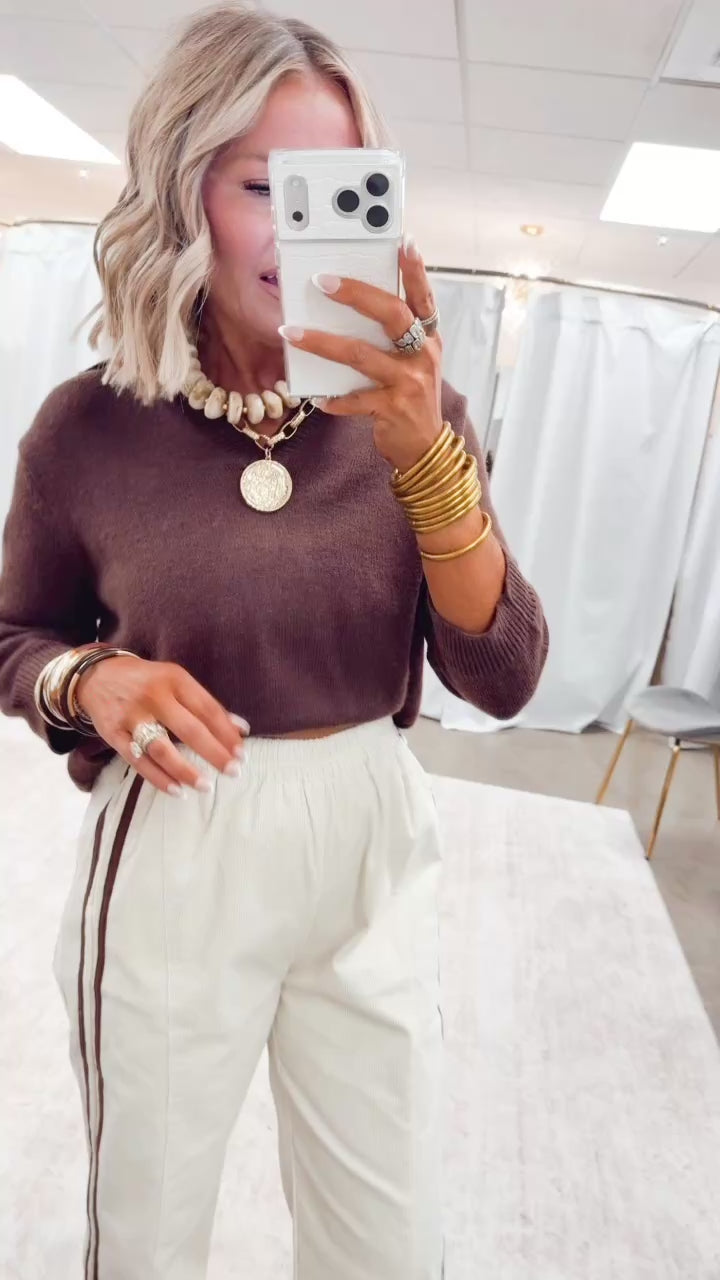 The Hampton House Sweater-Chocolate