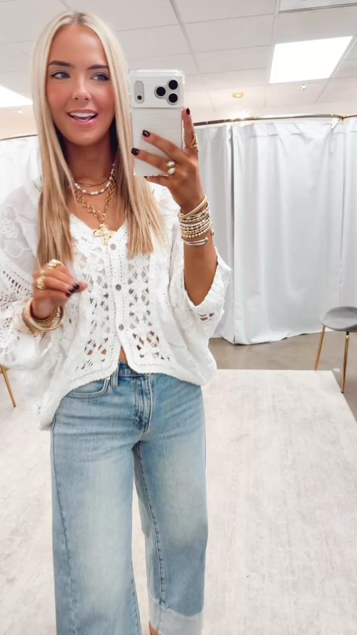 Crochet Me Pretty Cardigan-White