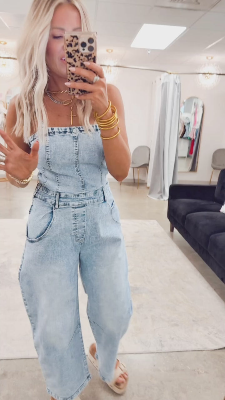 The Remi Washed Denim Jumpsuit