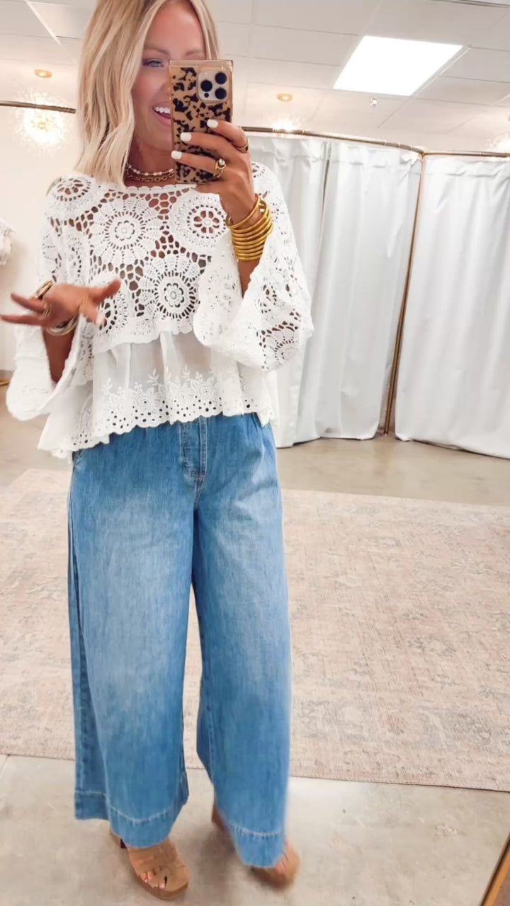 Gunner Wide Leg Cropped Jeans