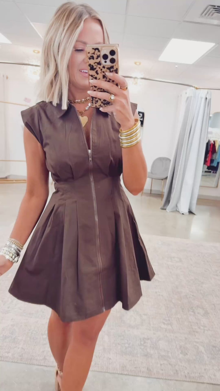 Winslow Pleated Mini Dress