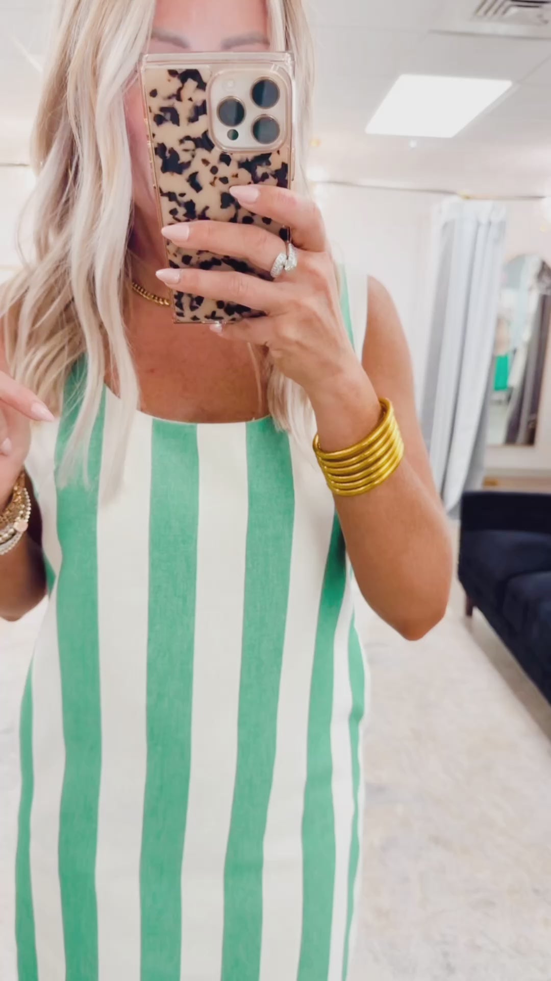Sunset Stripe Dress-Green
