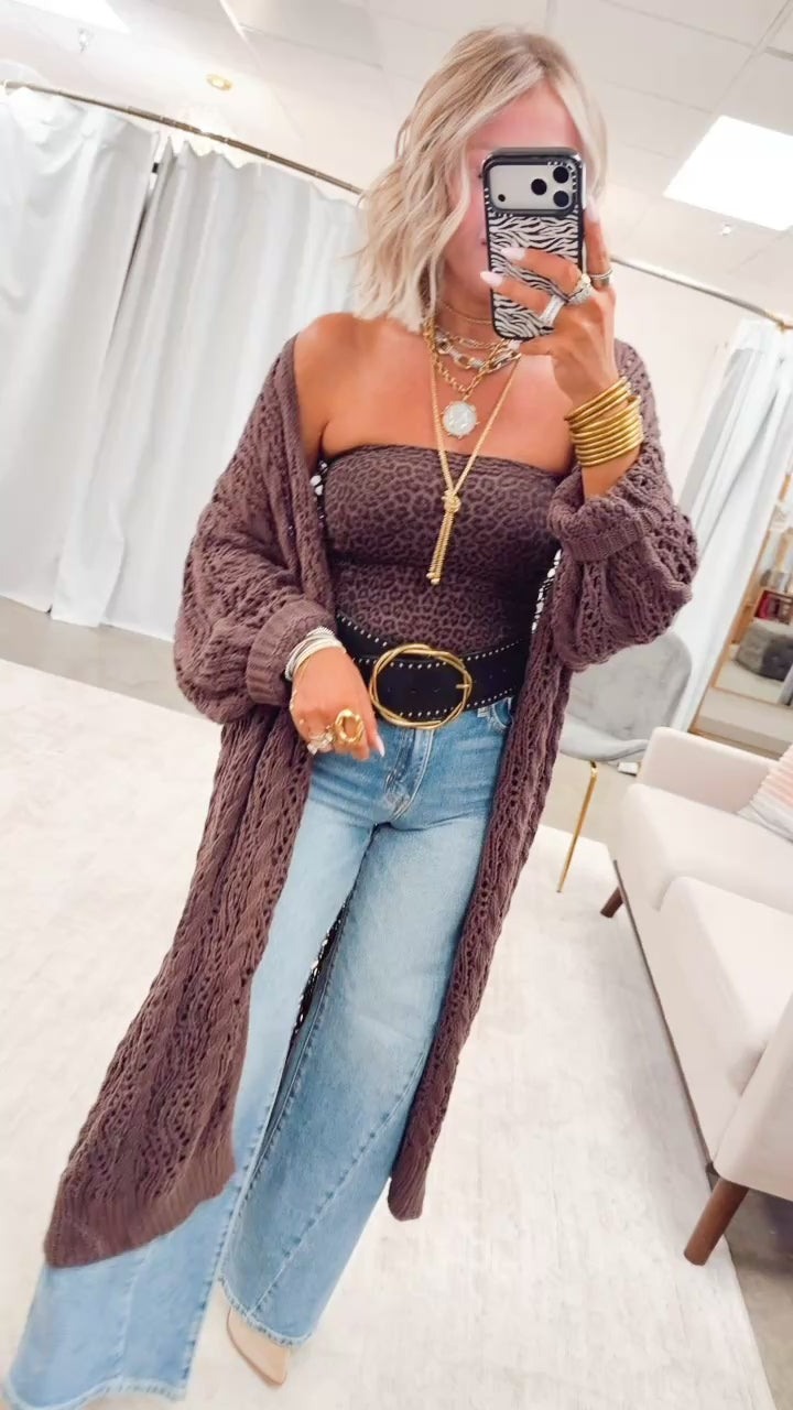 The Seashell Shores Cardigan-Chocolate