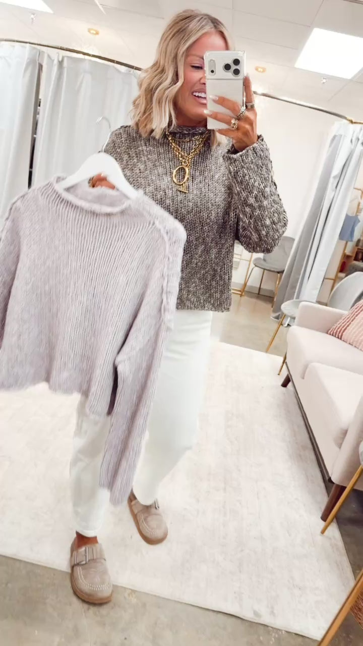 The Cozy Charm Sweater Top-Lavender