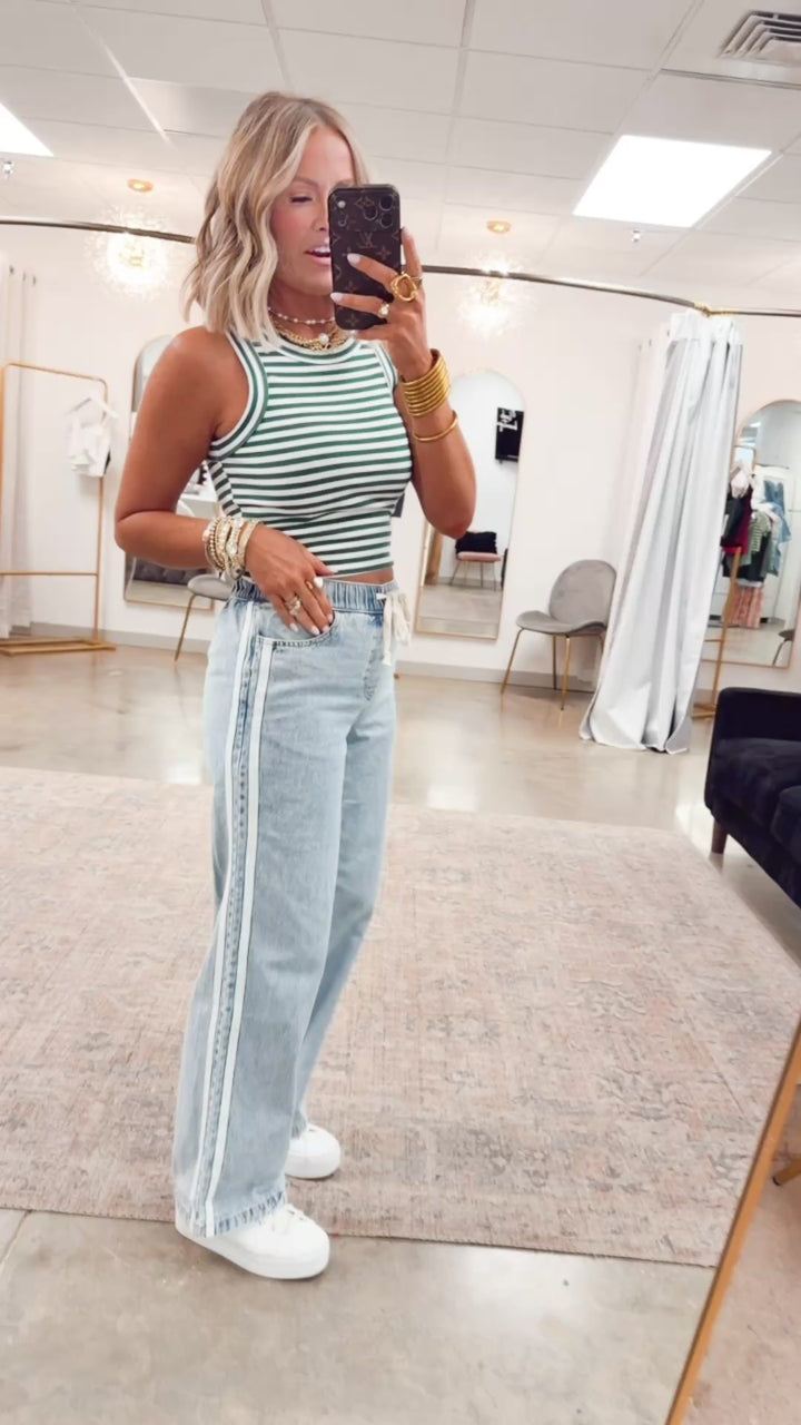 The Westside Stripe Jeans-Light Denim