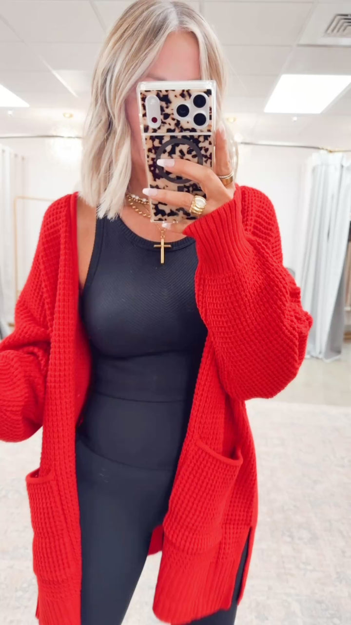 Ruby Waffle Weave Cardigan