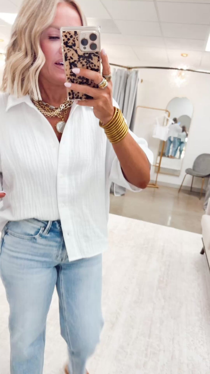 The Lankin Gauze Button Up Top