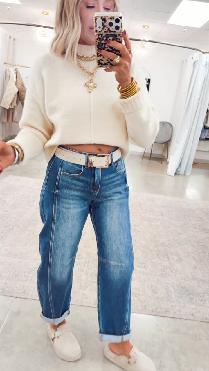 Stetson Barrel Cuffed Jeans-Dark