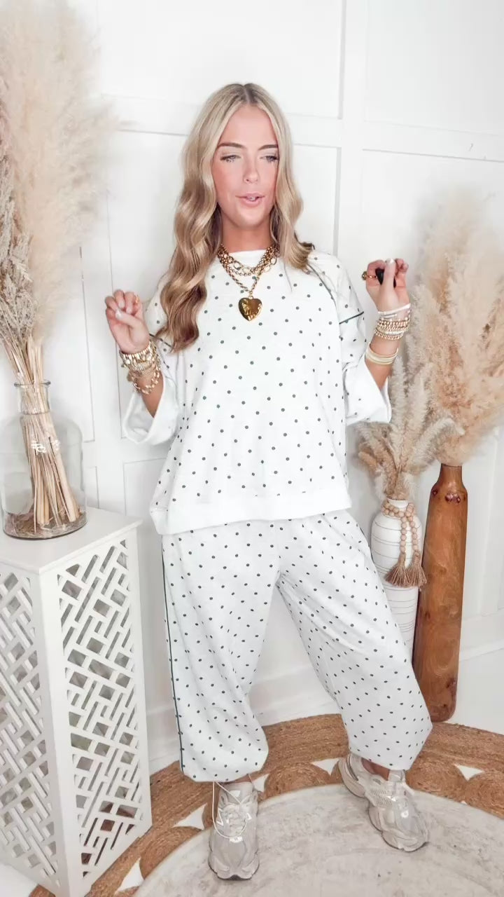 Piper Dot Two Piece Set-Grey/Navy