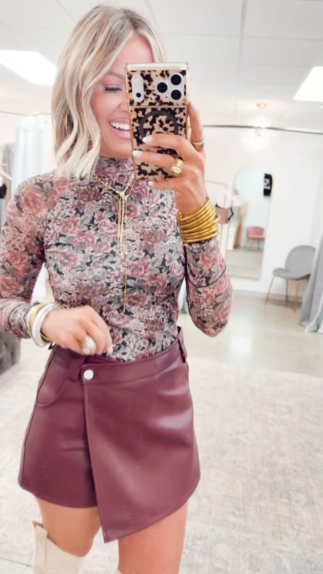 The Roxley Faux Leather Skort