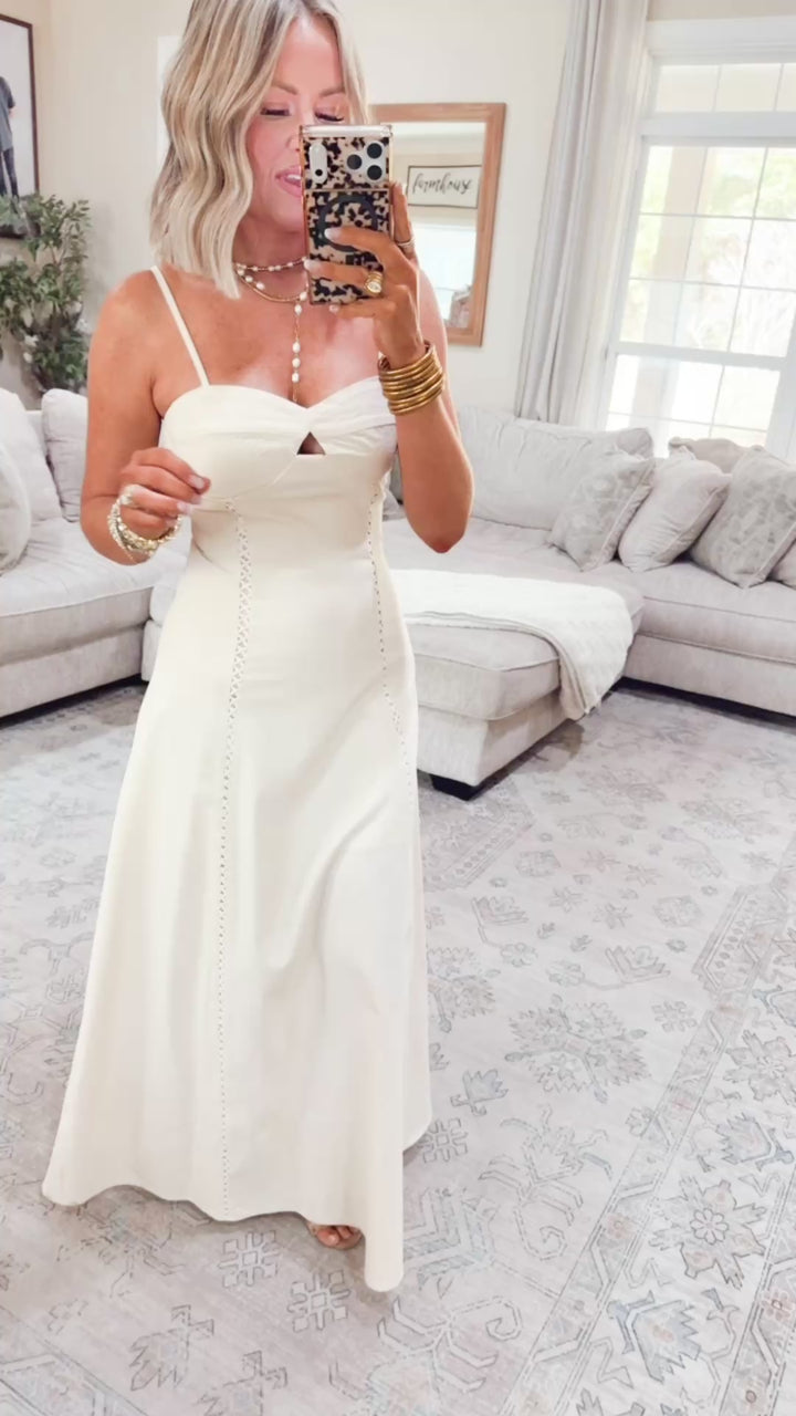 Isla Breeze Maxi Dress-Ecru