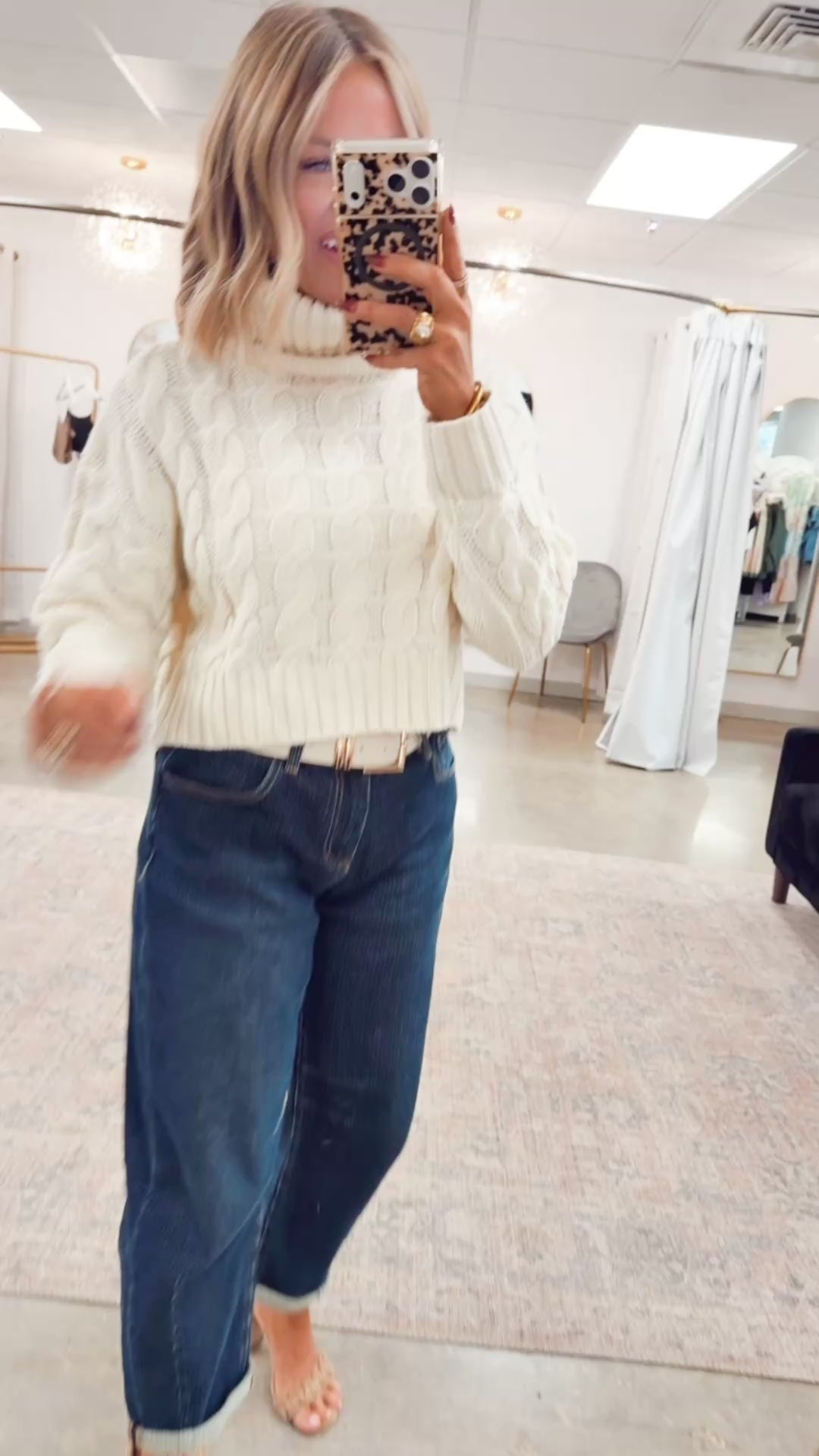 Isabella Turtle Neck Sweater-Cream