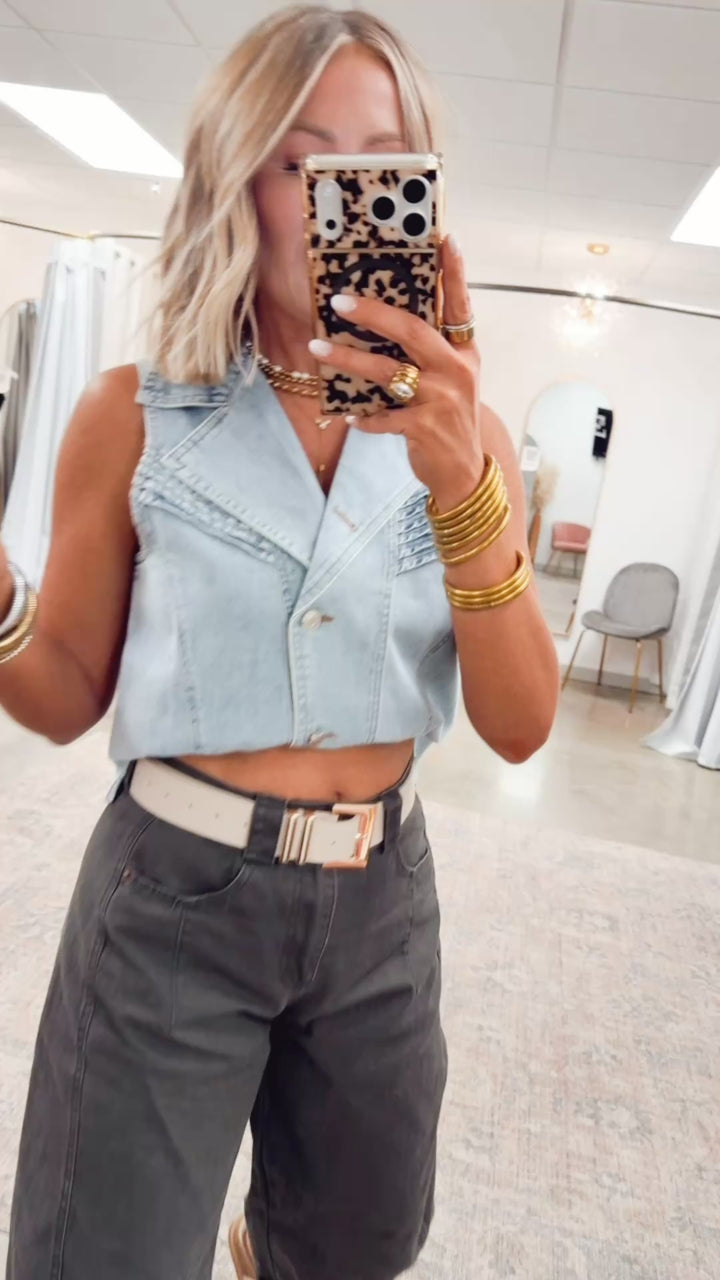 Chic Western Denim Vest