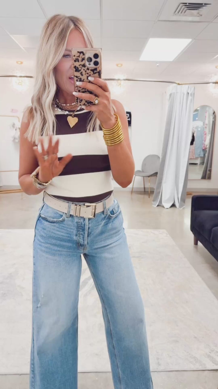 Latte Stripe Bodysuit