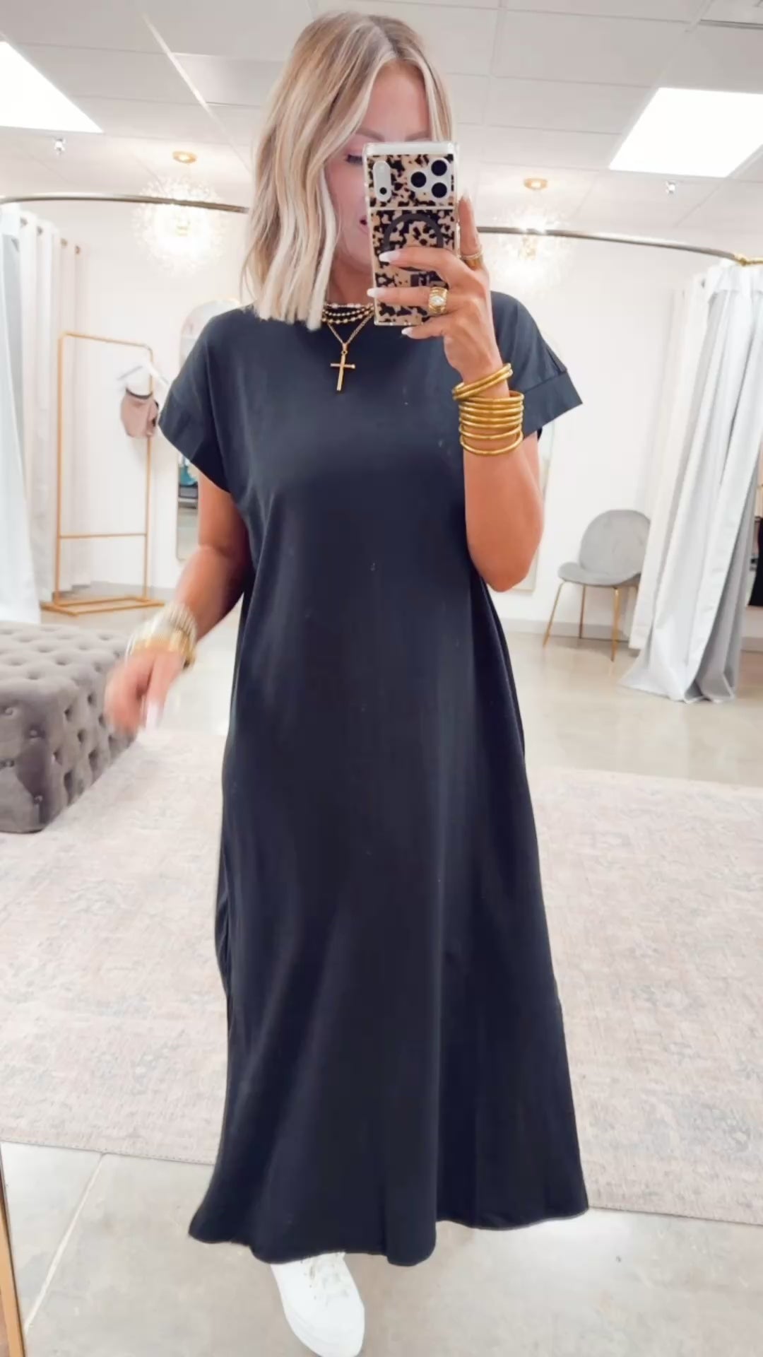 The Brynn Cotton Midi Dress- Olive