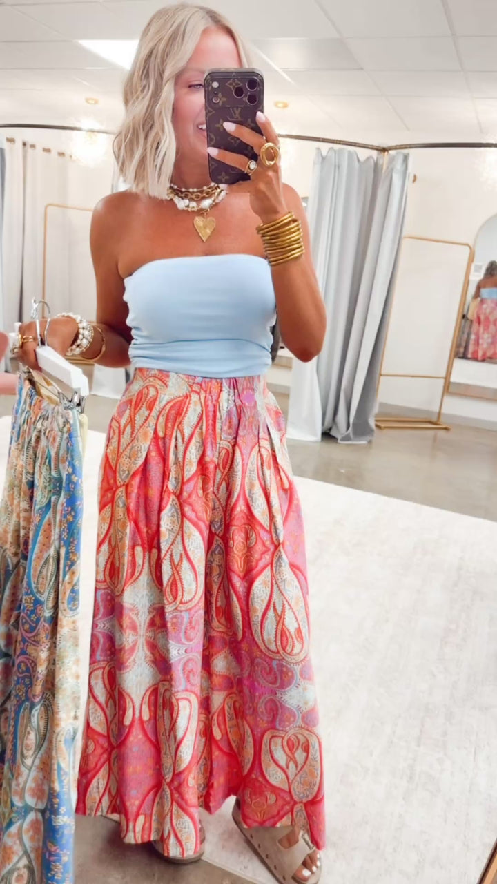 The Tropic Breeze Wide Leg Pants-Blue