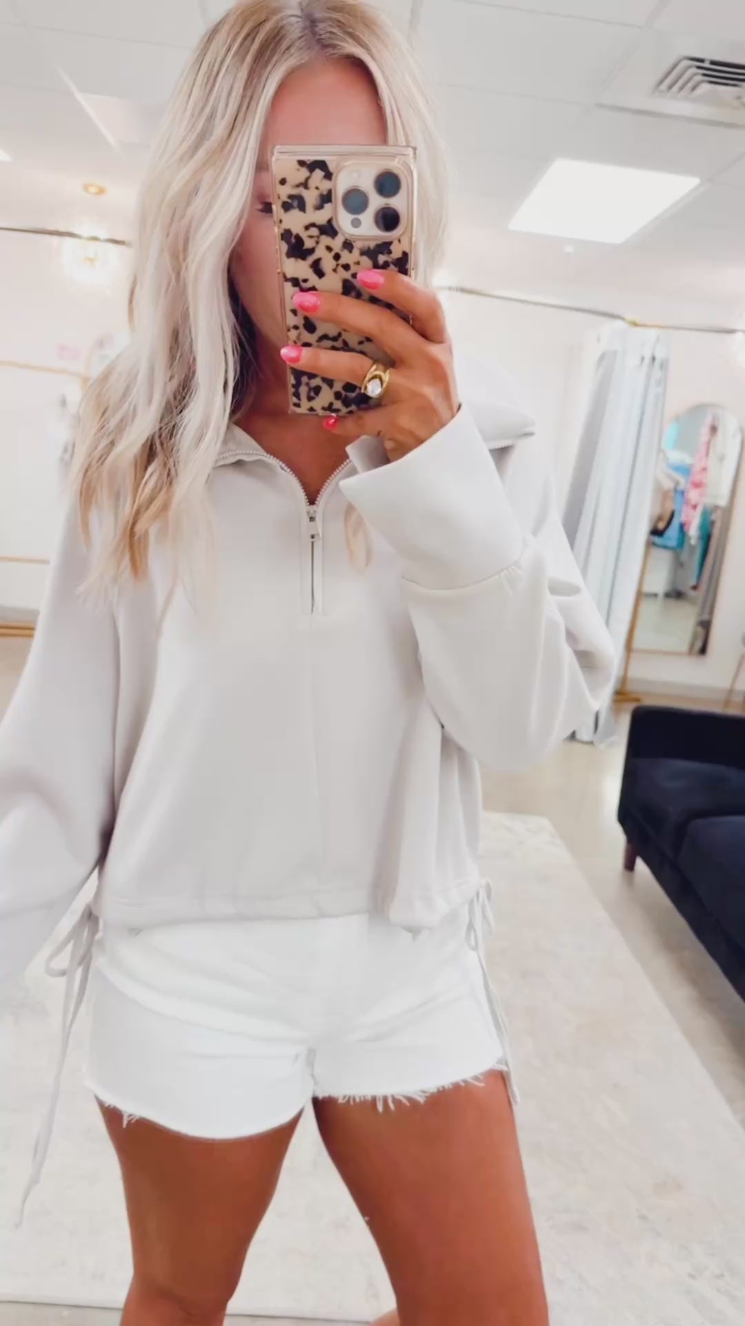 Sleek Zip Mock Neck Cropped Top