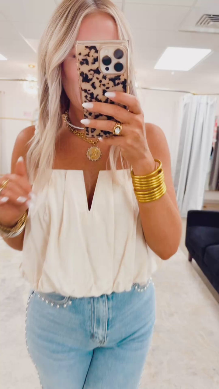Nola Twist Top-Ivory