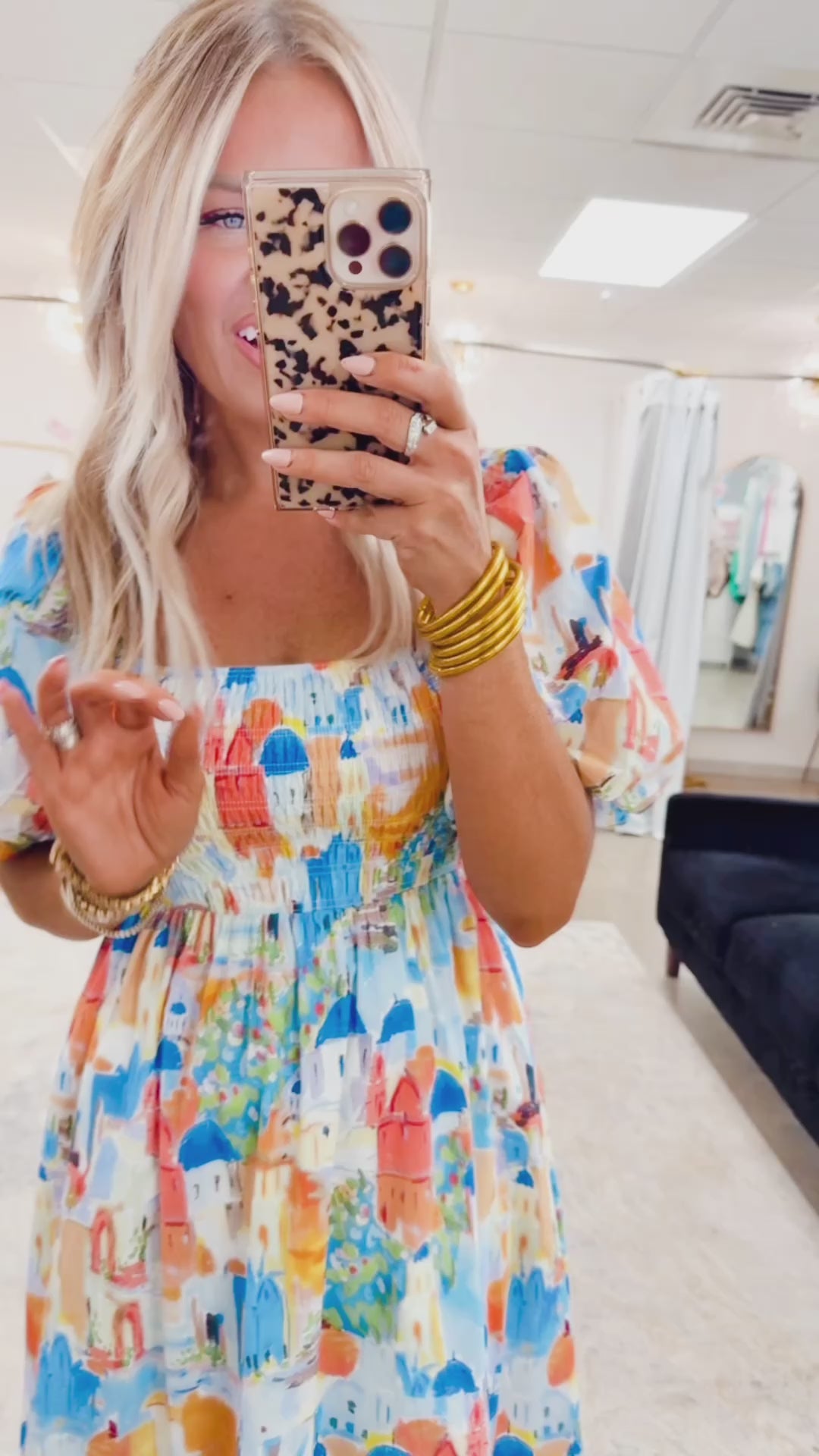 Santorini Smocked Midi Dress-Yellow