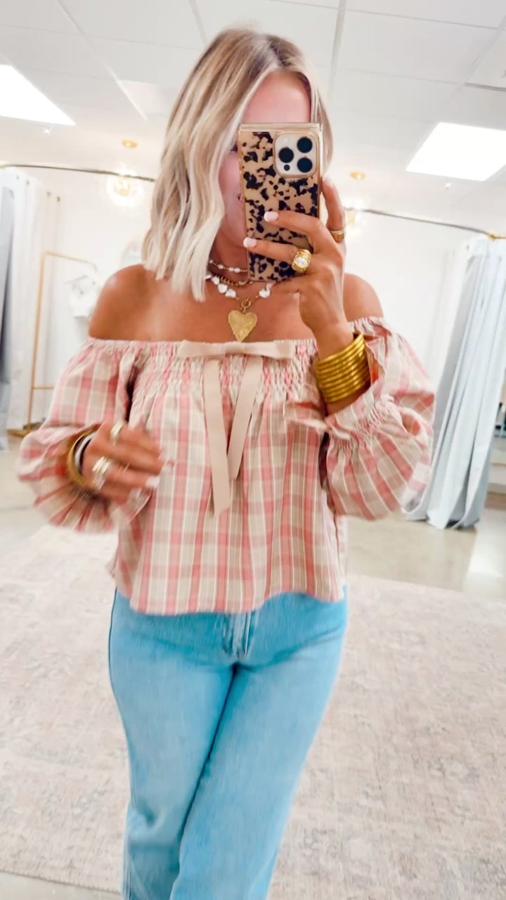 Sweetheart Plaid Top