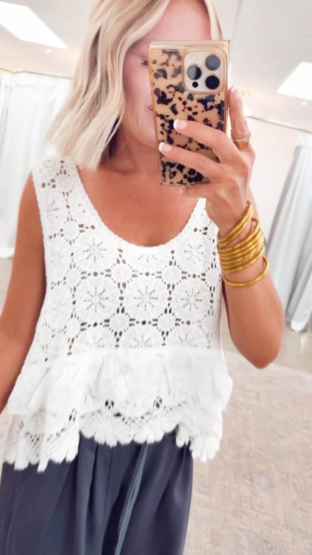 Mystic Crochet Tank Top-White