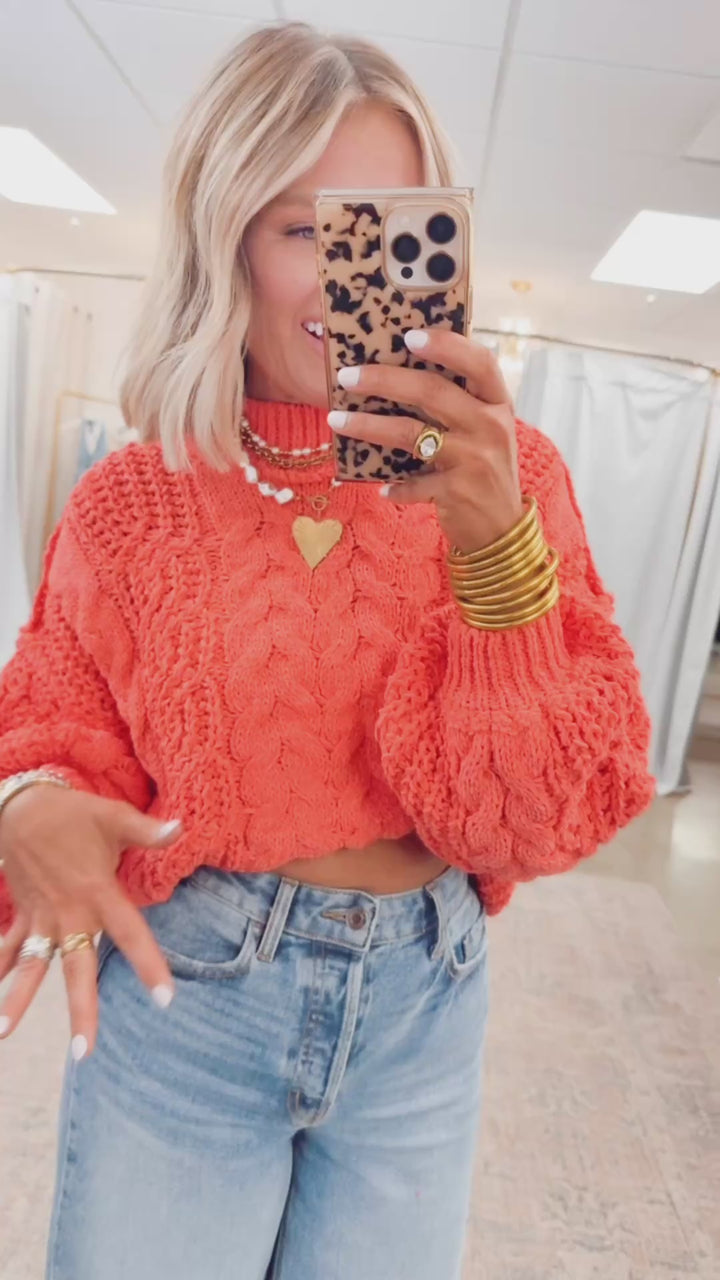 Wool Whispers Sweater-Coral