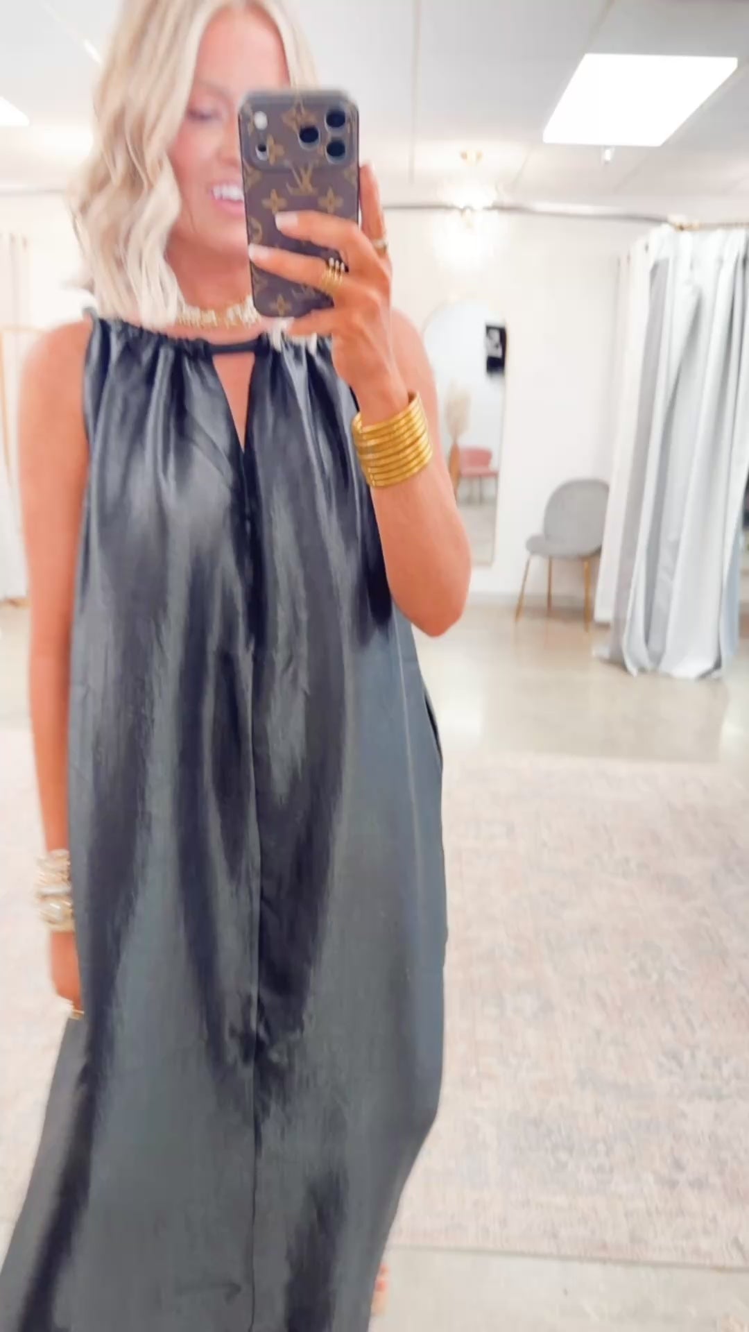 Halter Tie Back Dress-Black