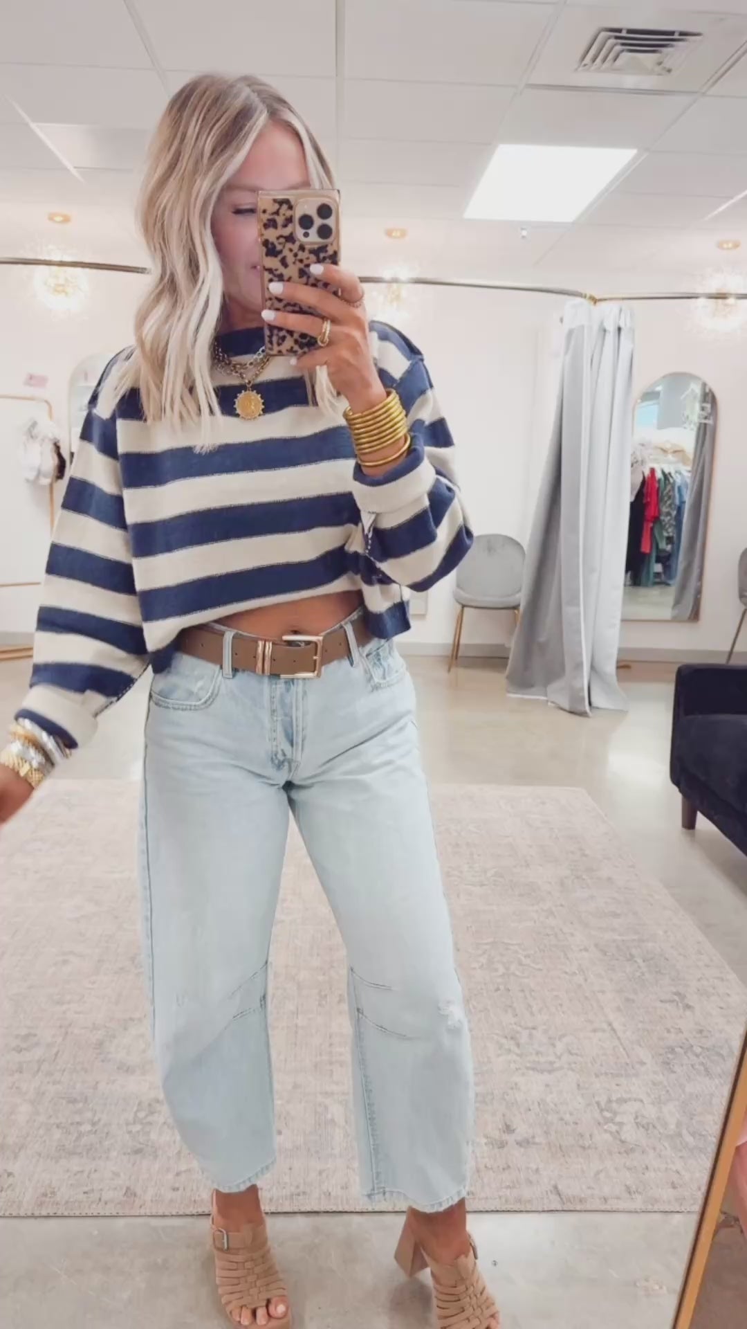 Langston Cropped Sweater-Denim