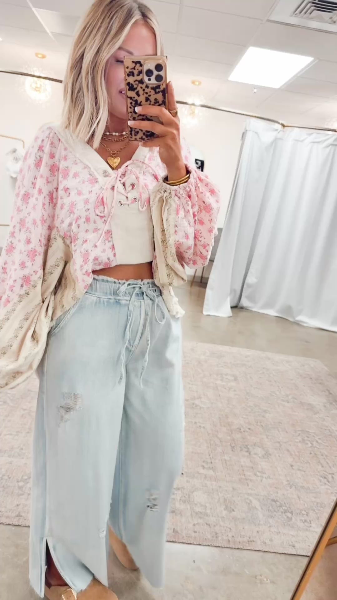 Gizelle Balloon Sleeve Blouse-Pink