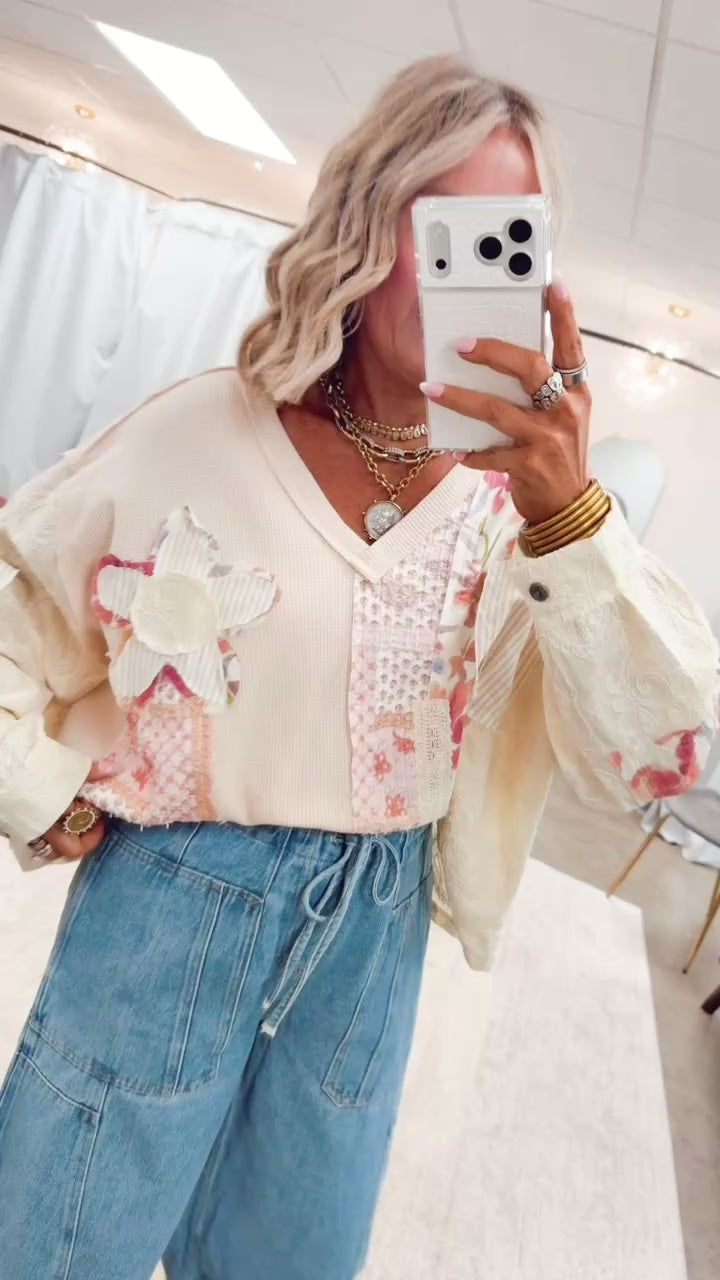 The Flower Child Top-Almond