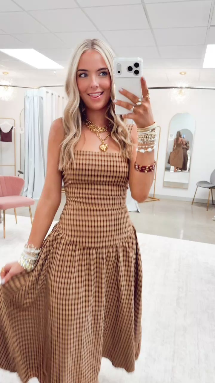 Maisie Plaid Midi Dress