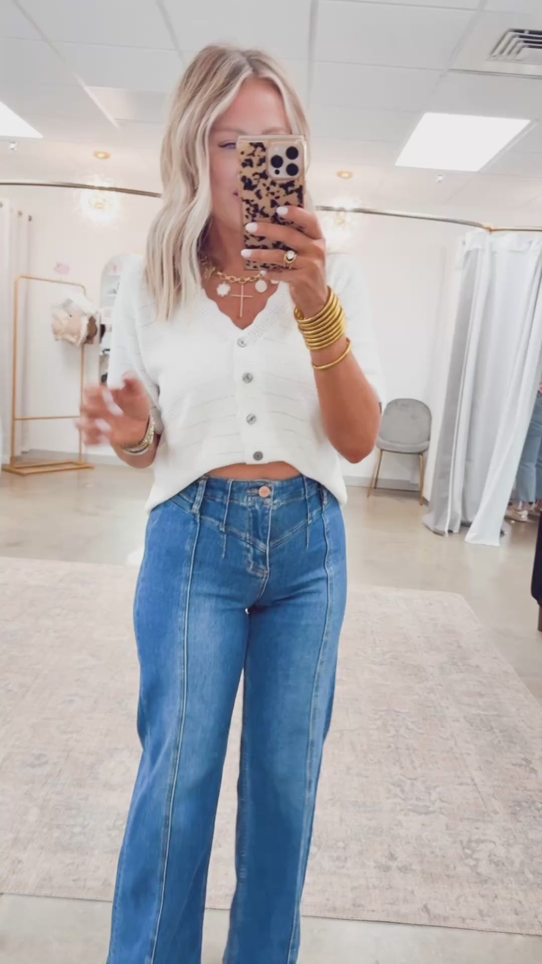 Cierra Scalloped Sweater Top-Off White
