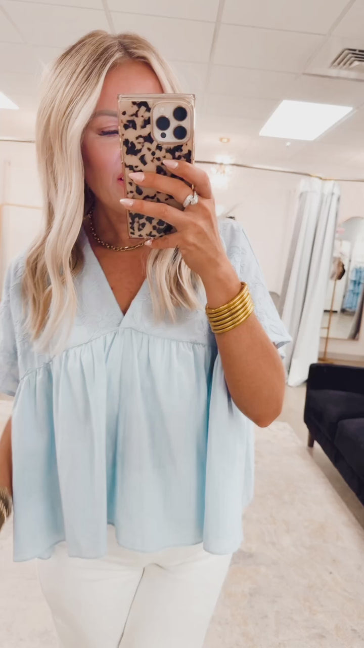 Petal Perfection Top-Blue