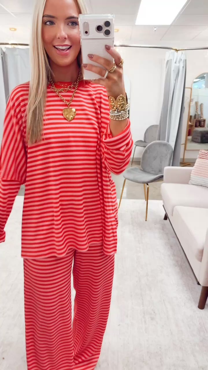 Striped State of Mind Set-Pink/Red