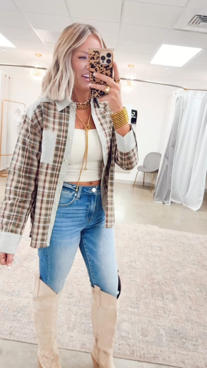 Camden Colorblock Flannel-Forest