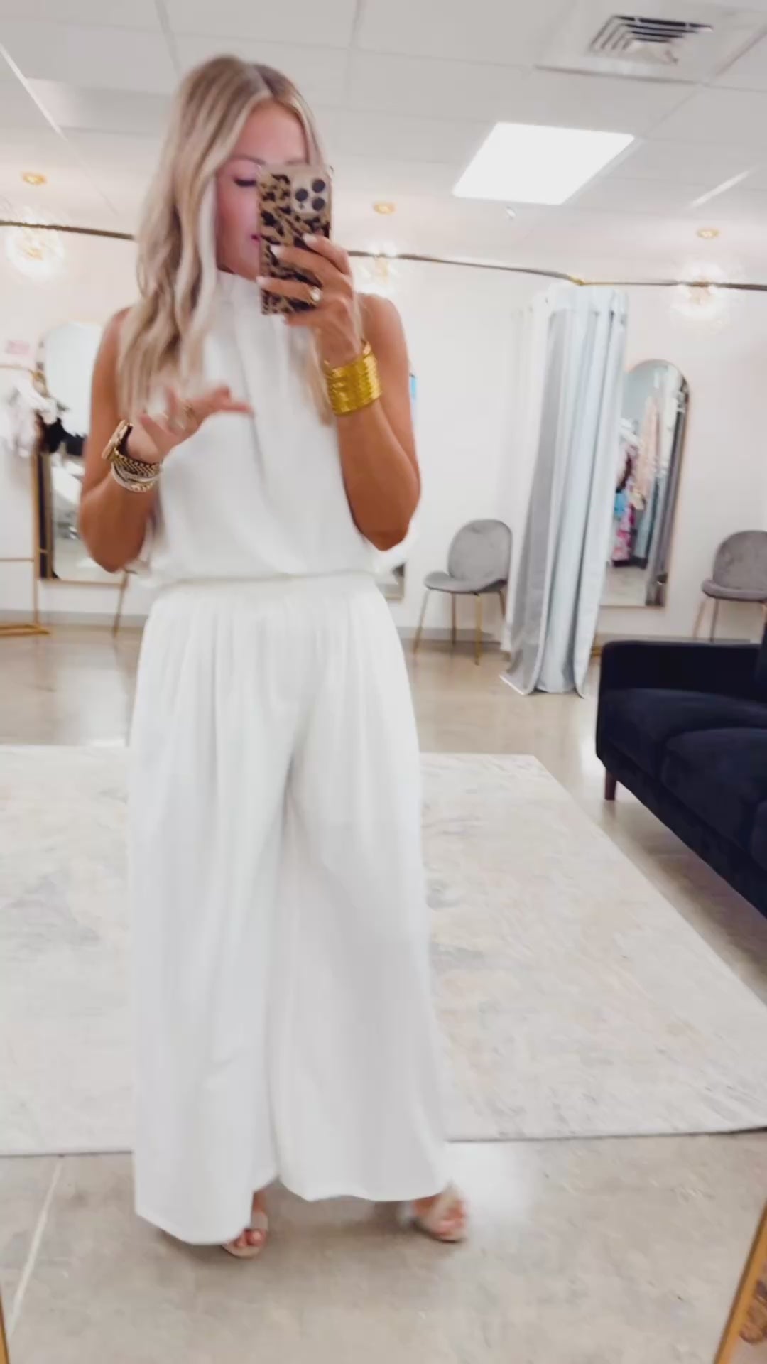 Evie Sleeveless Blouse-White